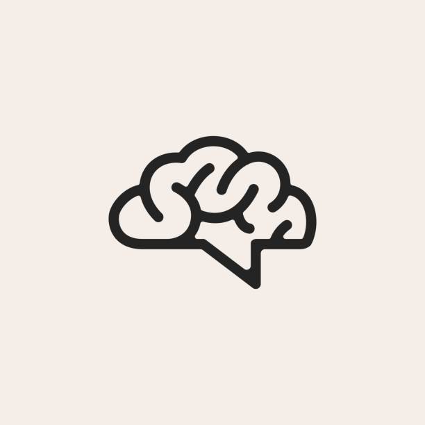 brain talk chat forum think idea smart hipster vintage vector icon illustration - brain stock illustrations
