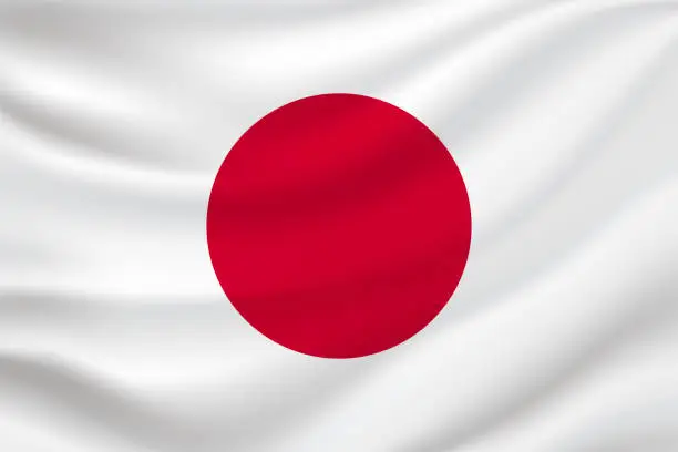 Vector illustration of Flag of Japan. Vector
