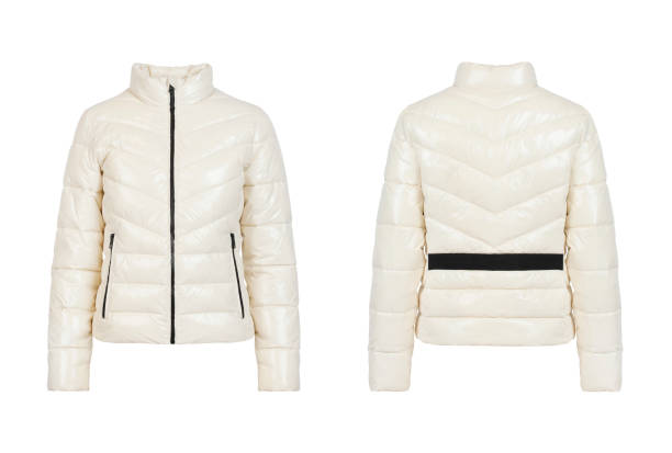 istock White women's demi-season jacket. Front and back view 1332466444