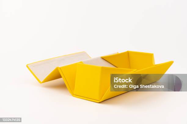 Yellow Box Pattern Empty Yellow Box Isolated On White Background Stock Photo - Download ...