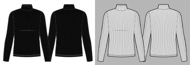 istock Man's turtleneck slim fit long sleeve t-shirt, Grey and black 1332479406