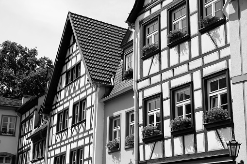 Mainz - town in Rhineland-Palatinate region of Germany. Old town half-timbered house.
