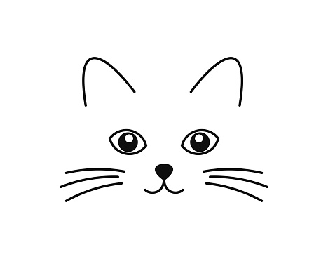 Cute cat face. Vector illustration.