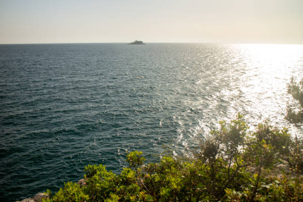 istock view from shore of distant island 1332487073