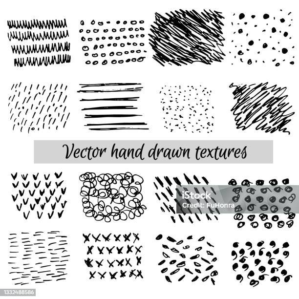 Textureable Vector Vector Hand Drawn Set Of Textures Stock Illustration - Download Image ...