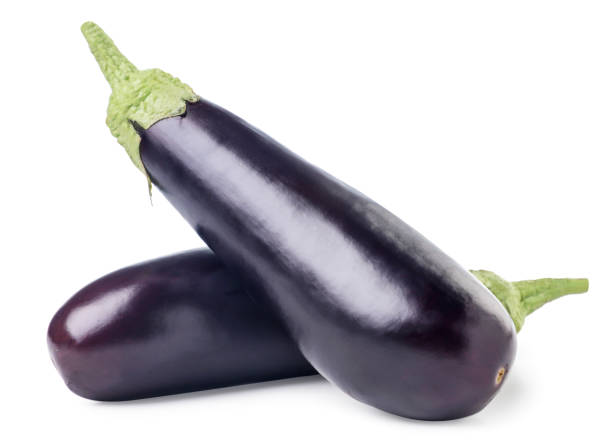 istock Whole eggplant on a white background. Isolated 1332489515
