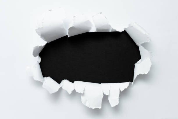 istock Abstract plain tear paper showing background conspectus flat sheet presenting another backdrop Outline pad exhibiting real history broken note reveal behind 1332489895