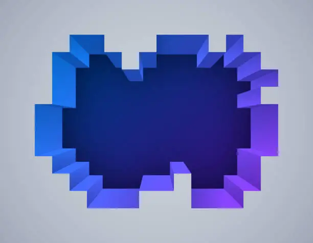 Vector illustration of Pixel Depth 3D Abstract Background