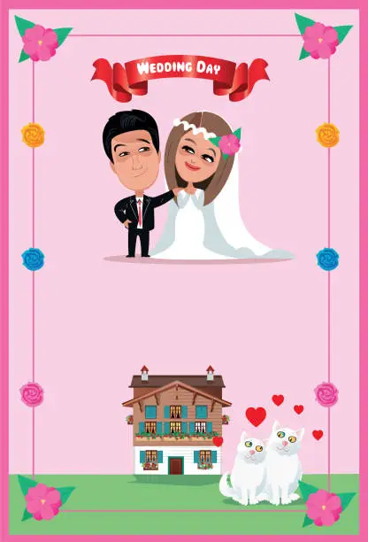 Vector illustration of Wedding card