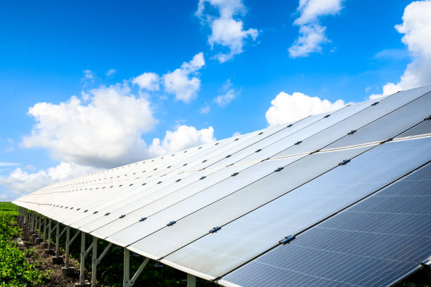 istock Clean solar panels and beautiful natural landscape 1332497118