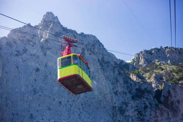 istock The cable car cabin descends on a tightrope 1332499597