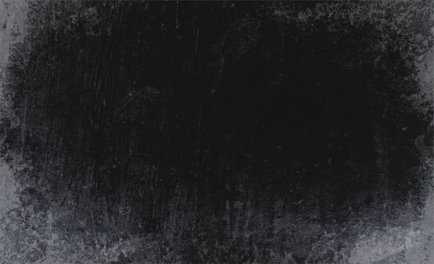 ilustraciones, imágenes clip art, dibujos animados e iconos de stock de fondos vectoriales grunge de textura áspera de color negro en blanco y vacíos como una pintura al óleo con sombreado gris en las esquinas y los bordes - blackboard old scratched run down