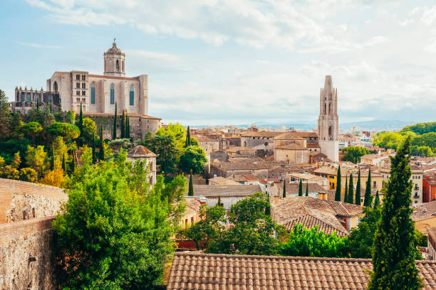 Santa Maria Cathedral in Girona, Catalonia, Spain Cathedral of Santa Maria in Gerona, Catalonia, Spain catalonia stock pictures, royalty-free photos & images