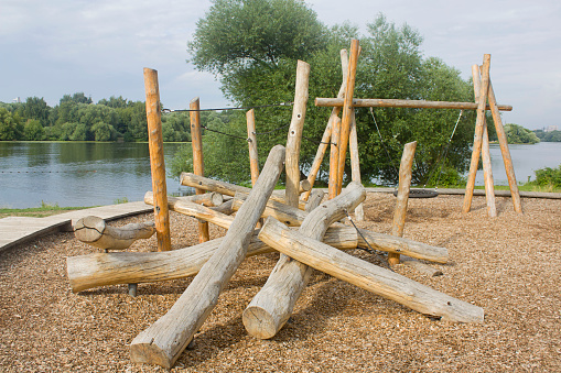 Playground near riverbank