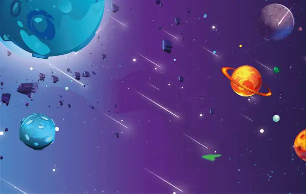 Vector illustration of Outer Space Cartoon