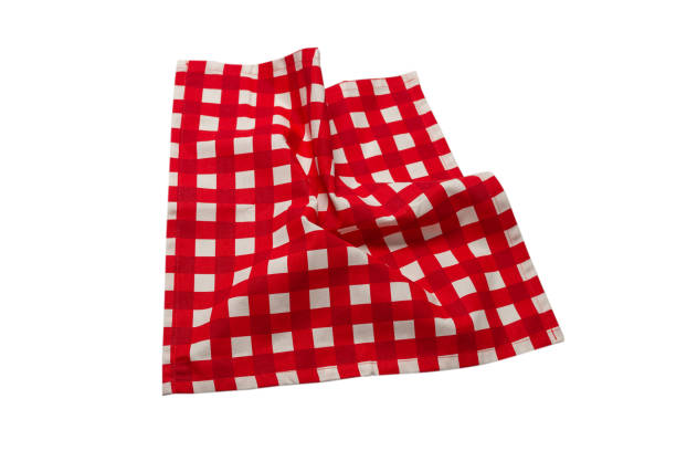 istock Red napkin isolated on white background. 1332505813