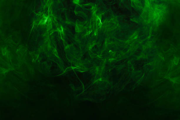 istock Green steam on a black background. 1332505841