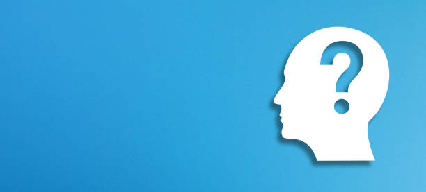 istock Brain with question mark on blue background, mental health and problems with memory 1332505937