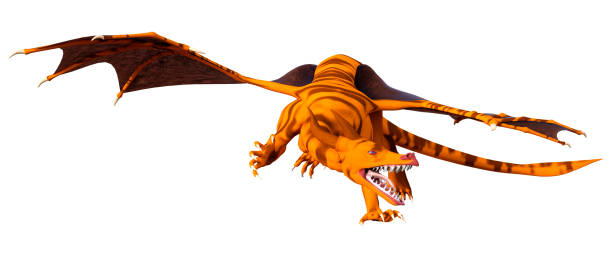 istock 3D illustration fantasy dragon on white 1332508743