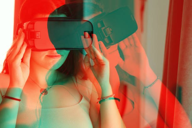 istock Woman wearing VR Glasses 1332510293