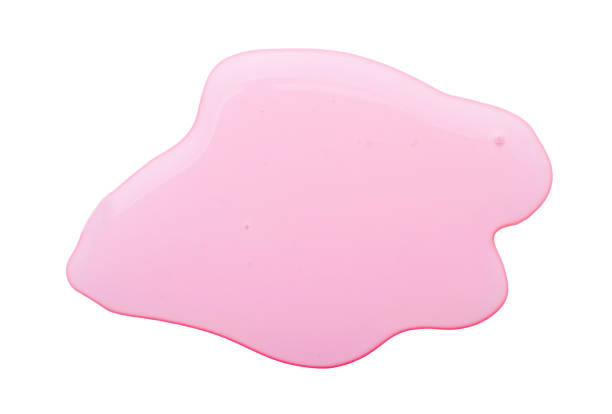 istock Pink dishwashing liquid gel isolated on white background, top view 1332515211