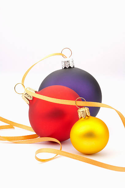 istock Christmas ball and yellow ribbon 133251806