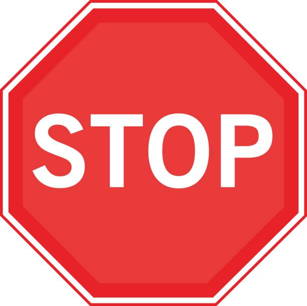 Vector illustration of the classic stop sign Vector illustration of the classic stop sign talk to the hand emoticon stock illustrations