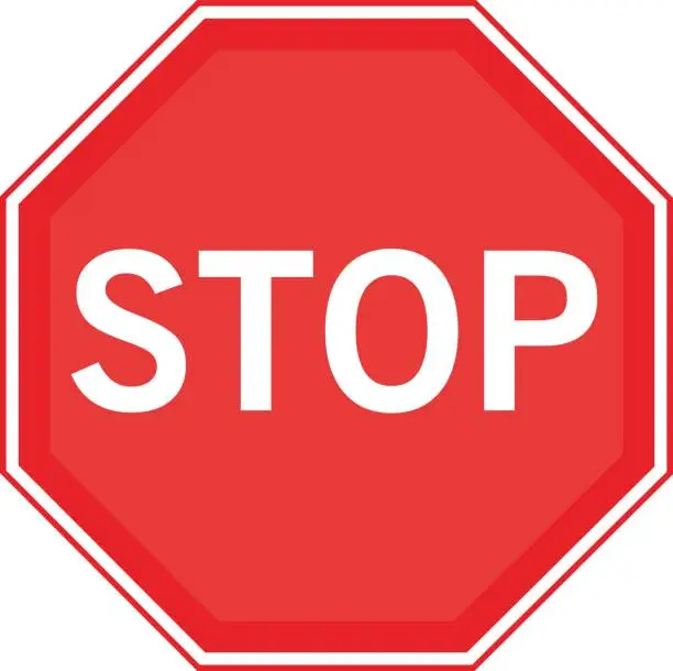 Vector illustration of Vector illustration of the classic stop sign