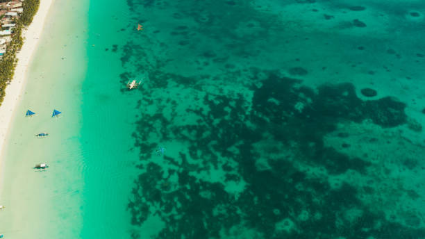 istock Boracay island with white sandy beach, Philippines 1332521592
