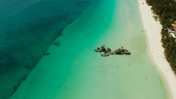 istock Boracay island with white sandy beach, Philippines 1332521708