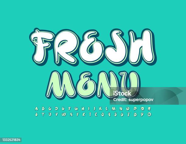 Menu Style Letters Vector Stylish Template Fresh Menu With Handwritten Alphabet Letters ...