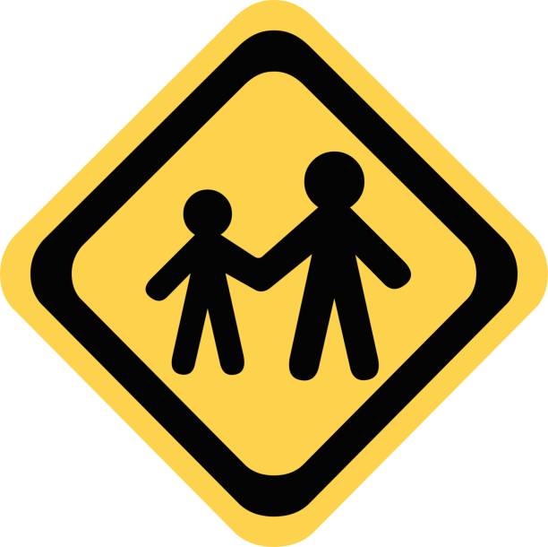 istock Vector illustration of children crossing concept symbol emoticon 1332524802