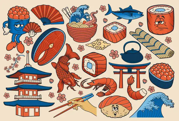 Vector illustration of Japanese food vector clipart