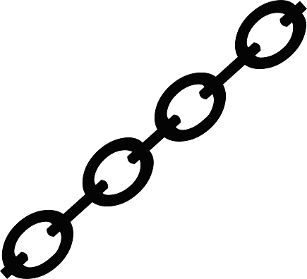 Vector illustration of black silhouette of a chain