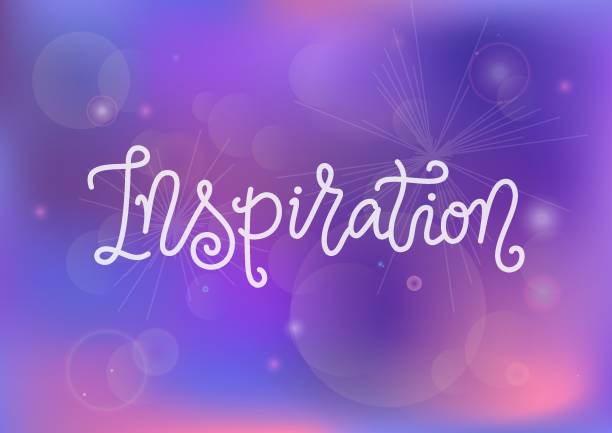istock Modern calligraphy lettering of Inspiration in white on purple pink gradient background 1332529862