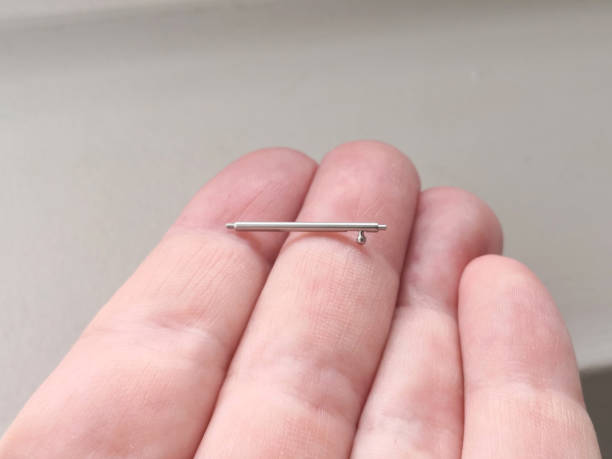istock Watch bracelet pins on the hand, close-up 1332531817