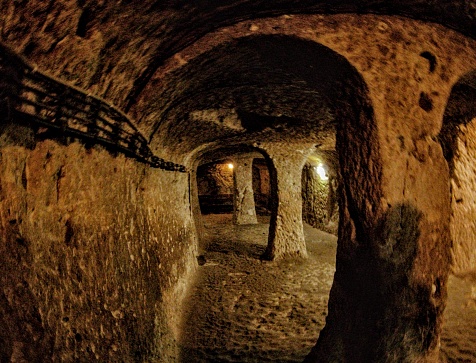 The Derinkuyu underground city (Cappadocian Greek: Μαλακοπή Malakopi; Turkish: Derinkuyu Yeraltı Şehri) is an ancient multi-level underground city in the Derinkuyu district in Nevşehir Province, Turkey
