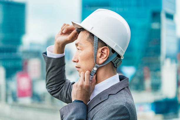istock A businessman wearing a helmet 1332532327