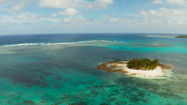 istock Tropical Daco Island with a sandy beach and tourists 1332533005