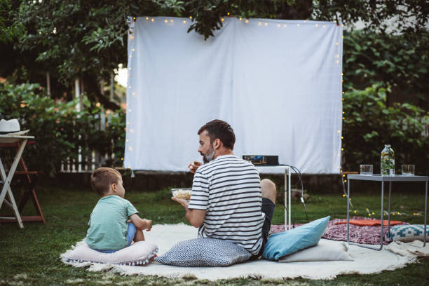istock Movie night in backyard 1332534257