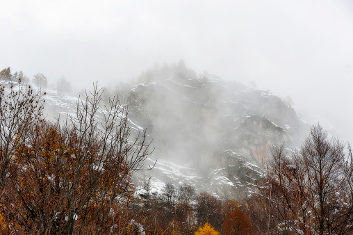 Monte Rosa, Valsesia, Alagna: winter high mountain landscape