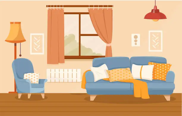 Vector illustration of Living room interior concept
