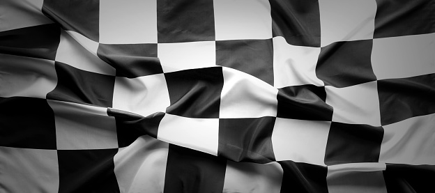 Checkered black and white racing flag