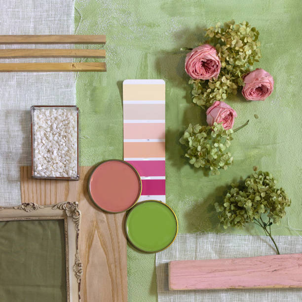 istock Color palette mood board for interior design and decor 1332547854