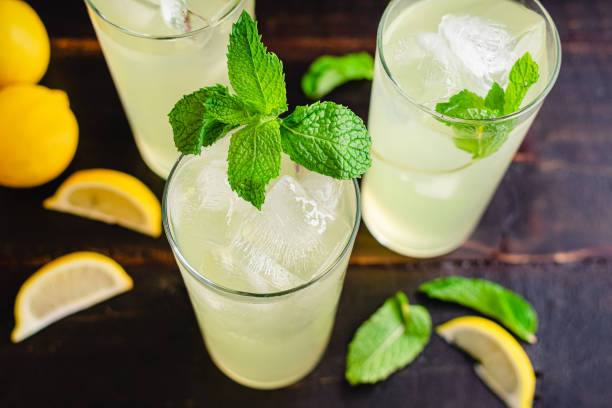 istock Glasses Limonata Turkish Lemonade with a Mint Garnish 1332549275