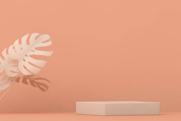 istock Podium and minimal abstract background, 3d rendering geometric shape, Stage for awards on website in modern. Empty product stand. 1332551865