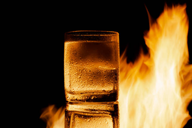 istock fire and water and black background, place under the text 1332558009
