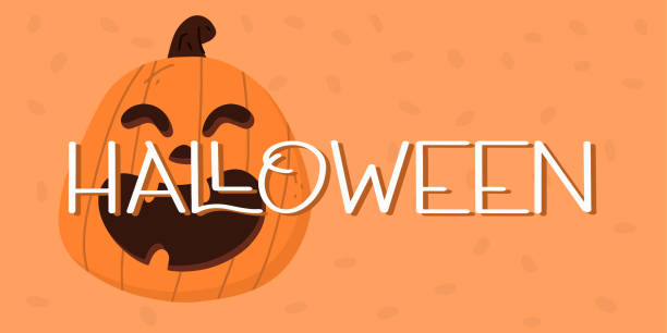 istock Halloween banner or party invitation background with scary pumpkin. Halloween concept. Vector illustration in flat style 1332563476