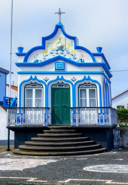 Litle church in Terceira Island called Imperio do Espirito Santo da Vila Nova Typical little Church in Terceira Island Azores terceira azores stock pictures, royalty-free photos & images