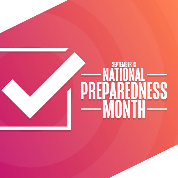September is National Preparedness Month. Holiday concept. Template for background, banner, card, poster with text inscription. Vector EPS10 illustration. September is National Preparedness Month. Holiday concept. Template for background, banner, card, poster with text inscription. Vector EPS10 illustration national landmark stock illustrations